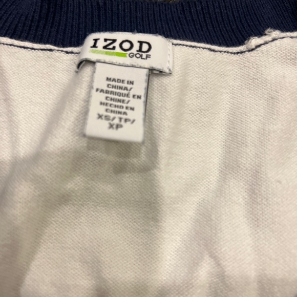 Womens IZOD Golf V Neck button up striped Sweater - Picture 2 of 7